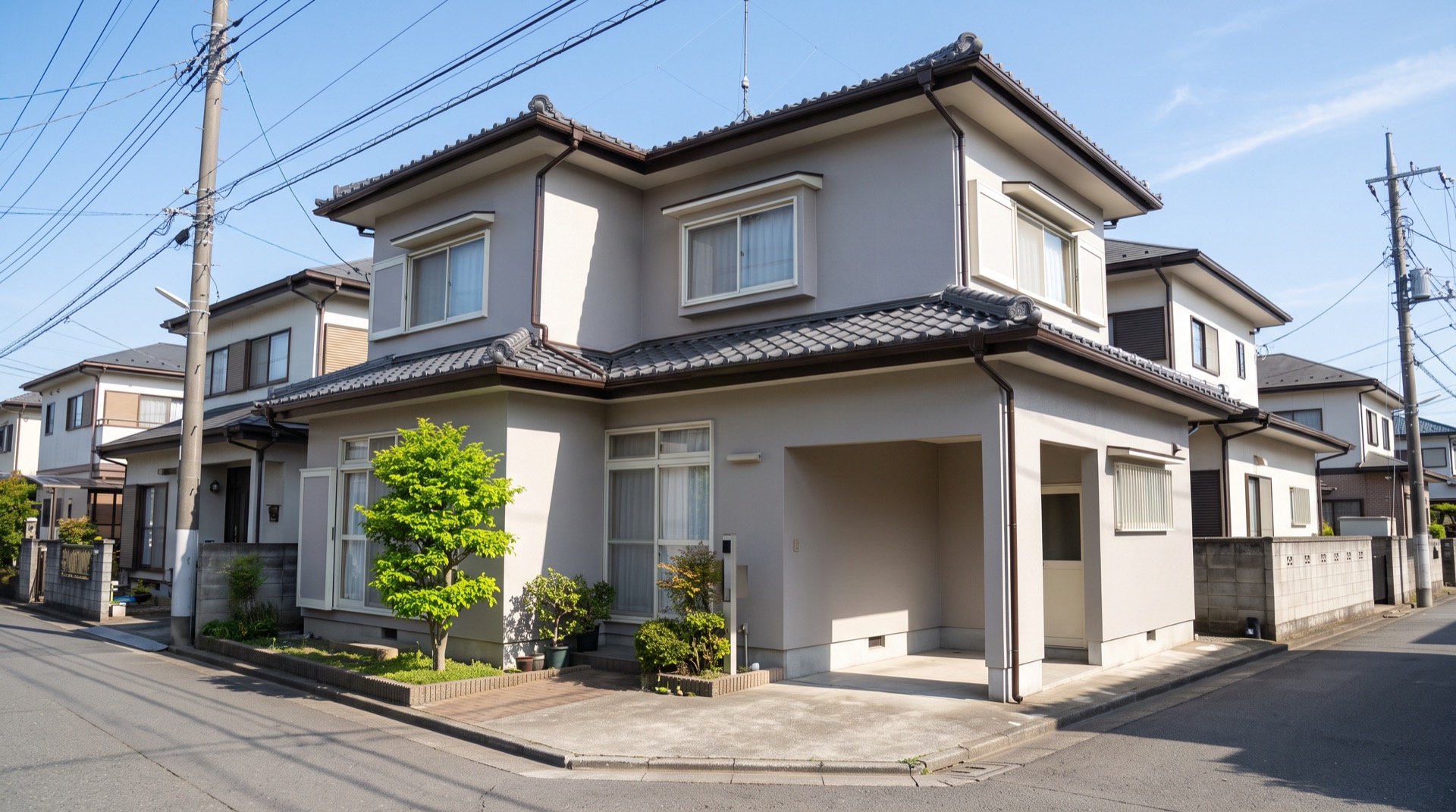 塗り替えを終えた立川市の住宅