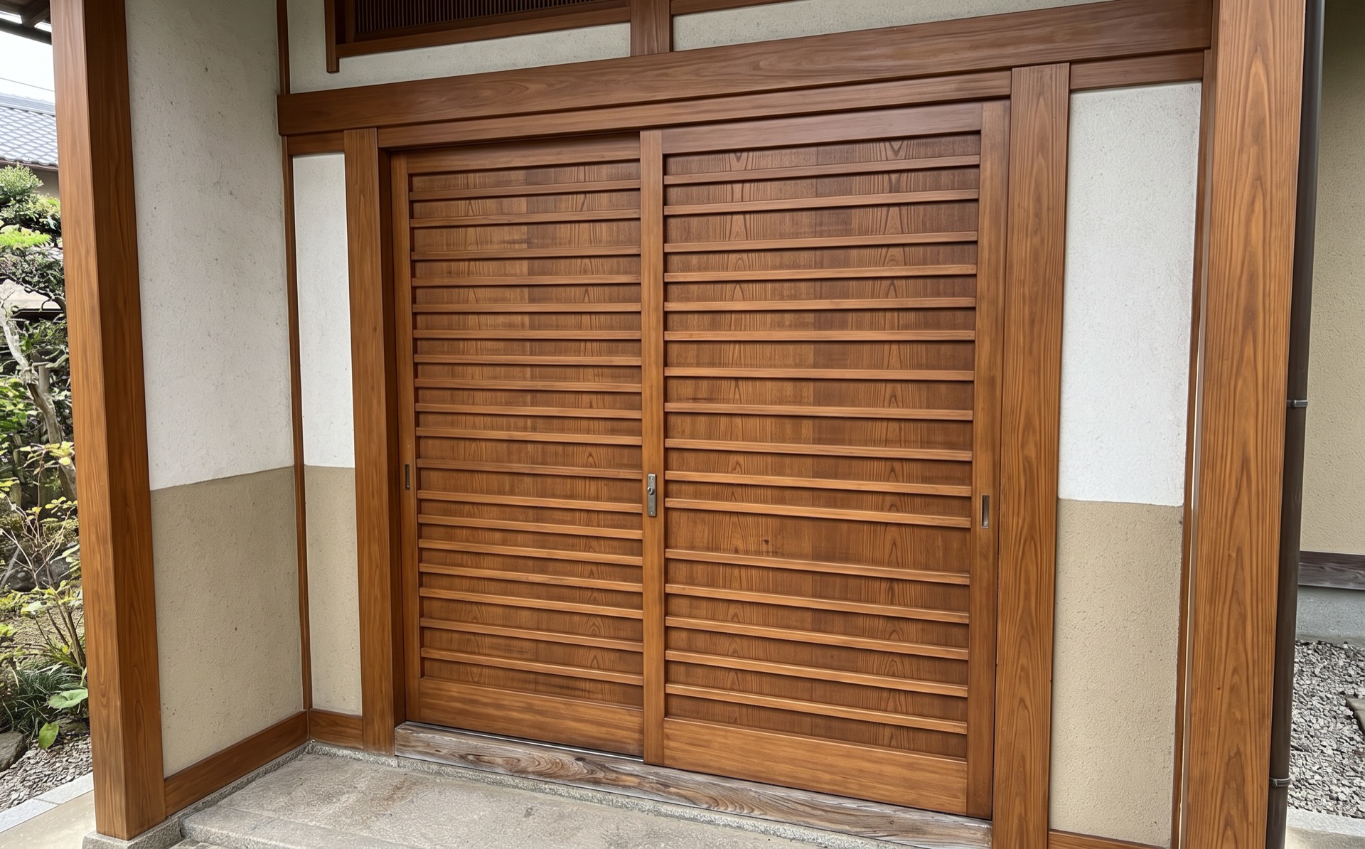塗装を終えた木の建具